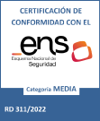 Certificado de conformidad del Esquema Nacional de Seguridad- ens